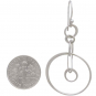 Sterling Silver Six Floating Circles Earrings 50x25mm