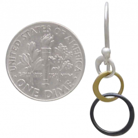 Small Mixed Metal Three Graduated Circle Earrings 30x10mm