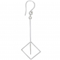 Sterling Silver Floating Square and Bar Earrings 65x40mm