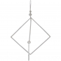 Sterling Silver Floating Square and Bar Earrings 65x40mm