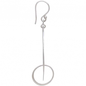 Sterling Silver Floating Circle and Bar Earrings 58x36m