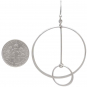 Sterling Silver Floating Circle and Bar Earrings 58x36m