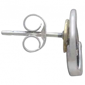 Mixed Metal Mountain Post Earrings with Bronze Sun