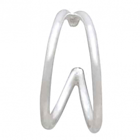 Sterling Silver Double Huggie Hoop Post Earrings 10x5mm