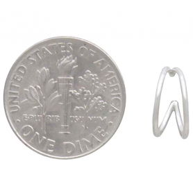 Sterling Silver Double Huggie Hoop Post Earrings 10x5mm