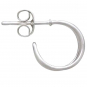 Sterling Silver Double Huggie Hoop Post Earrings 10x5mm