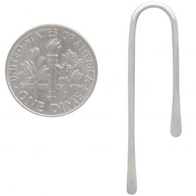 Sterling Silver Asymmetrical Arch Post Earrings 35x10mm