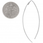 Sterling Silver Long Marquis Hook Earrings 44x2mm