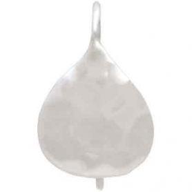 Sterling Silver Teardrop Earrings w Hammer Texture 16x11mm