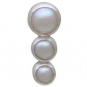 Sterling Silver Three Pearl Post Earrings 16x7mm
