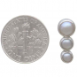 Sterling Silver Three Pearl Post Earrings 16x7mm
