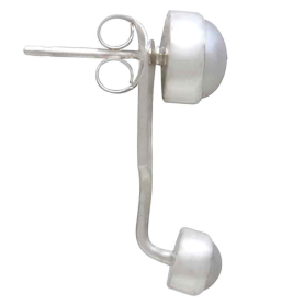 Sterling Silver Pear Ear Jacket 19x6mm Side View