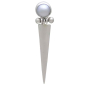 Sterling Silver Pearl Post Earrings with Hinged Spike Front View