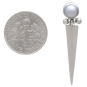 Sterling Silver Pearl Post Earrings with Hinged Spike with Dime