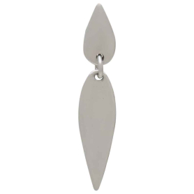 Sterling Silver Double Teardrop Post Earrings 32x6mm