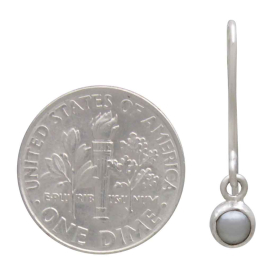 Sterling Silver Arch Earrings with Pearl Drop with Dime