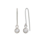 Sterling Silver Arch Earrings with Pearl Drop 22x5mm