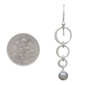 Sterling Silver Circle of Life Earrings with a Pearl with Dime