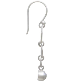 Sterling Silver Circle of Life Earrings with a Pearl Side View