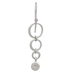 Sterling Silver Circle of Life Earrings with a Pearl Back View