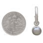 Sterling Silver Small Hoop Earrings with Pearl Drop with Dime