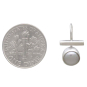 Sterling Silver Pearl and Bar Earrings with Dime