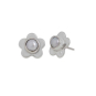 Sterling Silver Pearl Daisy Post Earrings 11x11mm