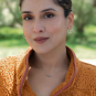 Woman wearing Sterling Silver Openwork Mountain Hoop Earrings 