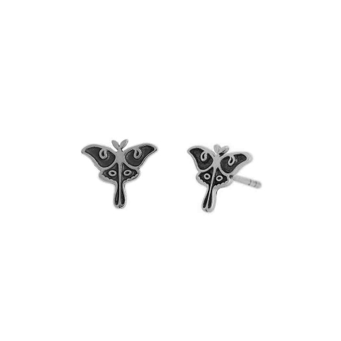 Nina Designs Sterling Silver Luna Moth Post Earrings white background