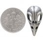 Sterling Silver Raven Skull Post Earrings 21x11mm