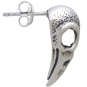 Sterling Silver Raven Skull Post Earrings 21x11mm