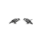 Nina Designs Sterling Silver Raven Post Earrings white background