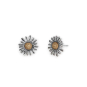 Nina Designs Mixed Metal Daisy Post Earrings white background