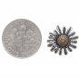 Mixed Metal Daisy Post Earrings 13x13mm