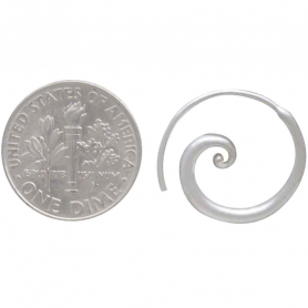 Sterling Silver Tapered Swirl Hoop Earrings 18x18mm