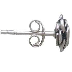 Sterling Silver Rose Post Earrings 7x7mm