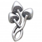 Sterling Silver Three Mushroom Post Earrings 19x12mm