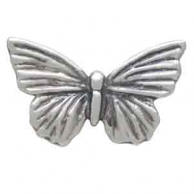 Sterling Silver Textured Butterfly Post Earrings 7x11mm