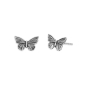 Nina Designs Sterling Silver Textured Butterfly Post Earrings white background