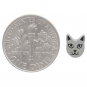 Sterling Silver Cat Face Post Earrings 7x6mm