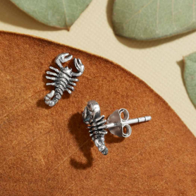 Sterling Silver Scorpion Post Earrings 11x7mm