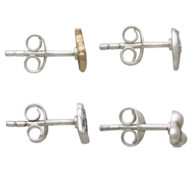 Sterling Silver and Bronze Elements Post Earring Set Side View