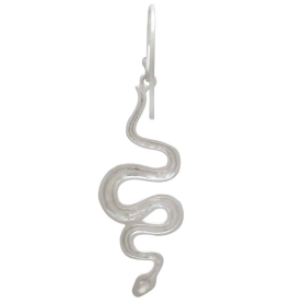 Sterling Silver Snake Dangle Earrings Back View