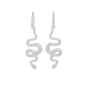Nina Designs Sterling Silver Snake Dangle Earrings 50x14mm