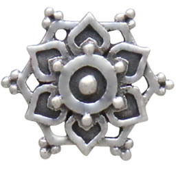 Sterling Silver Mandala Stud Earrings 10x10mm