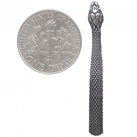 Sterling Silver Textured Snake Hoop Earrings 35x25mm