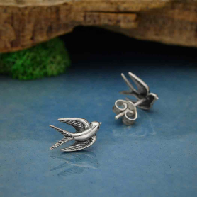 Nina Designs Sterling Silver Swallow Post Earrings