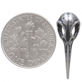 Sterling Silver Hummingbird Skull Post Earrings 20x7mm