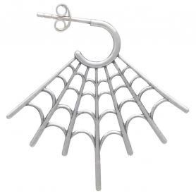 Sterling Silver Spiderweb Post Earrings Front View