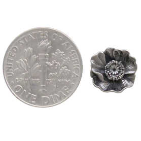 Sterling Silver Poppy Earrings with Dime